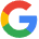 Google logo, colorful G symbol in red, yellow, blue, and green